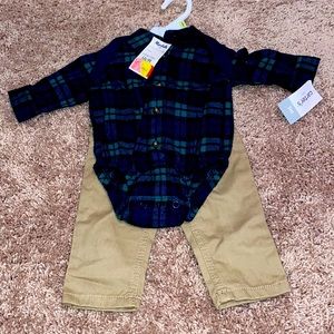 3months old Shirt ,pens and suspenders .